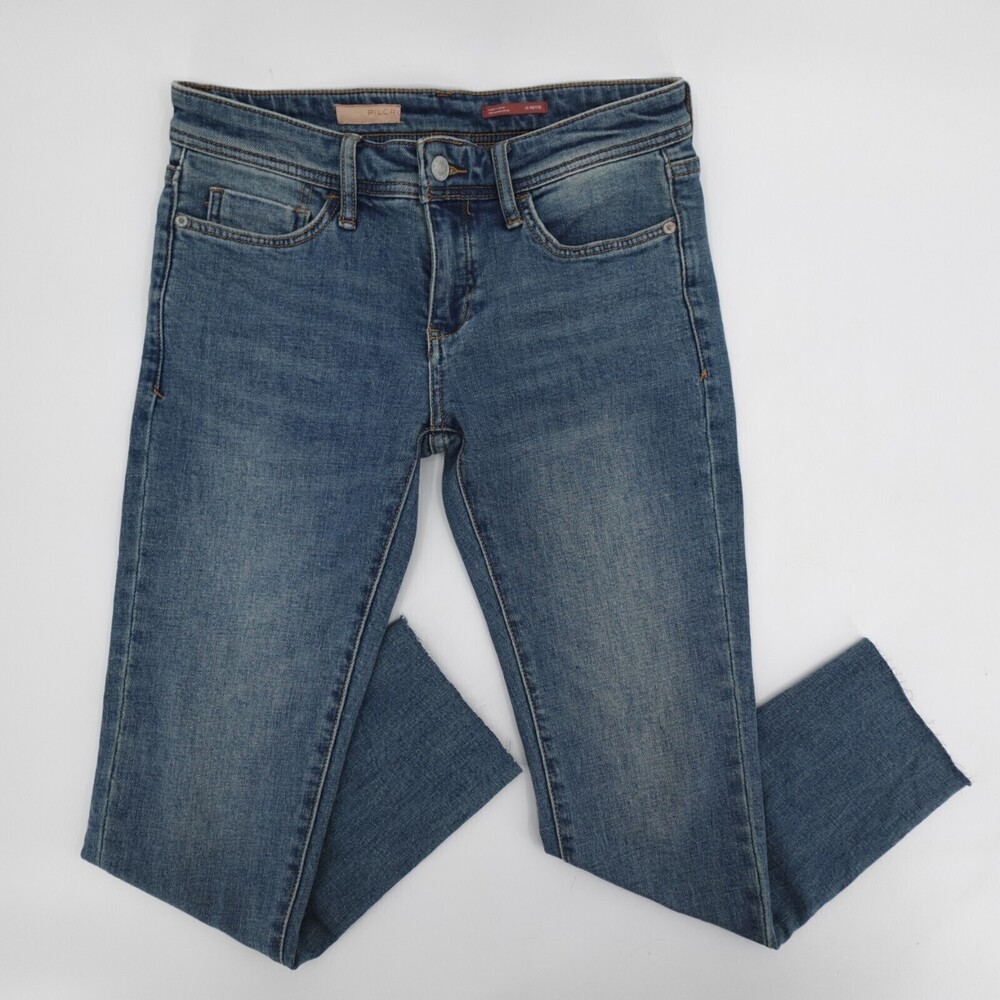 Anthropologie Pilcro Jeans Womens 25 petite Slim Boyfriend Cutoff Mid Rise Crop